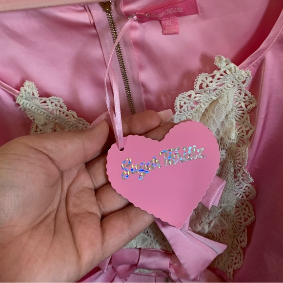 Sugar Thrillz Pink and Lace Princess Top - Picture 3 of 4